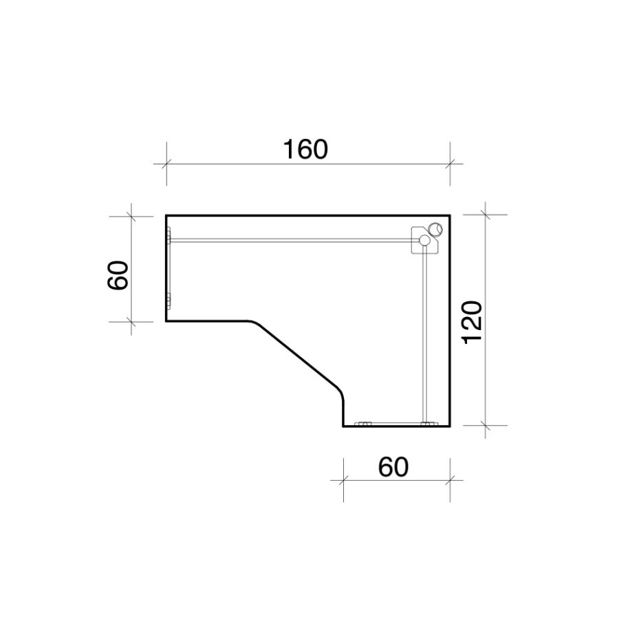 Pracovný stôl Cross, ergo, ľavý, 160x75,5x120 cm, buk/kov - Image 2