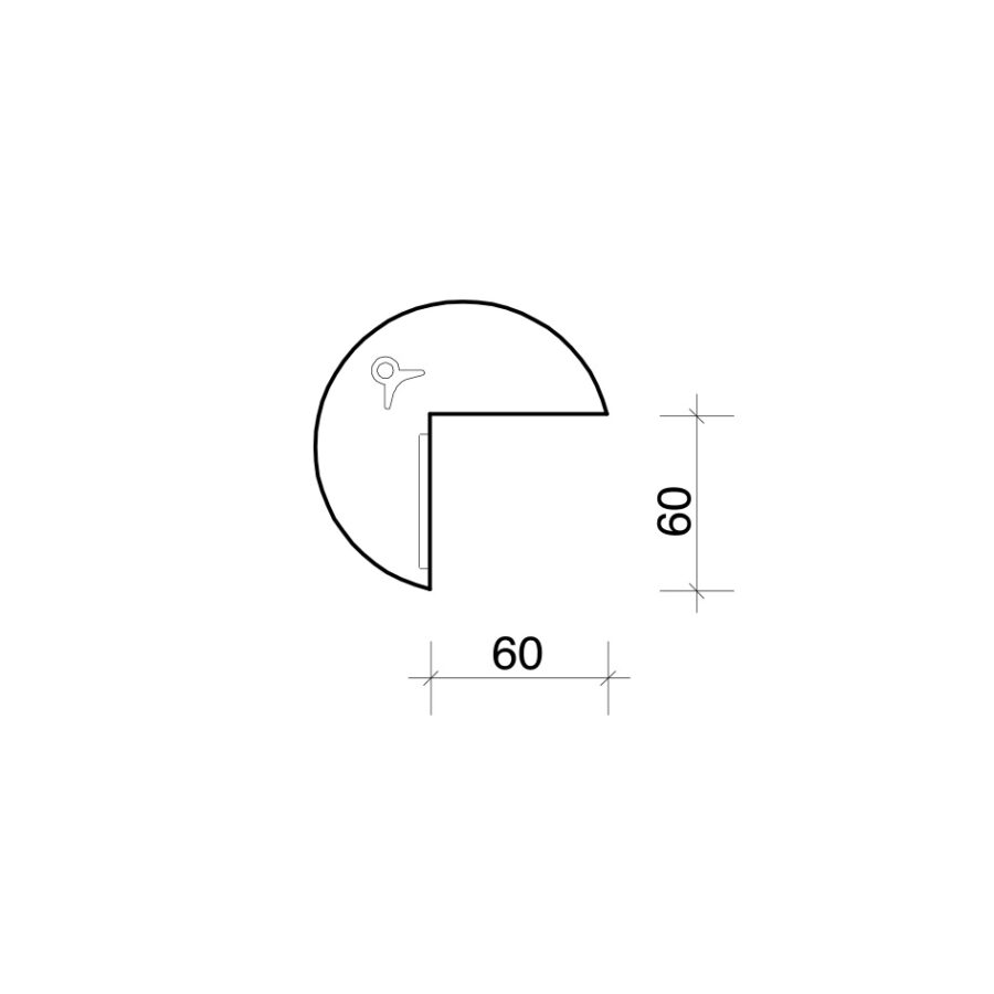 Doplnkový stôl Flex, ľavý, 100,0x75,5x(60x60) cm, biela/kov - Image 2
