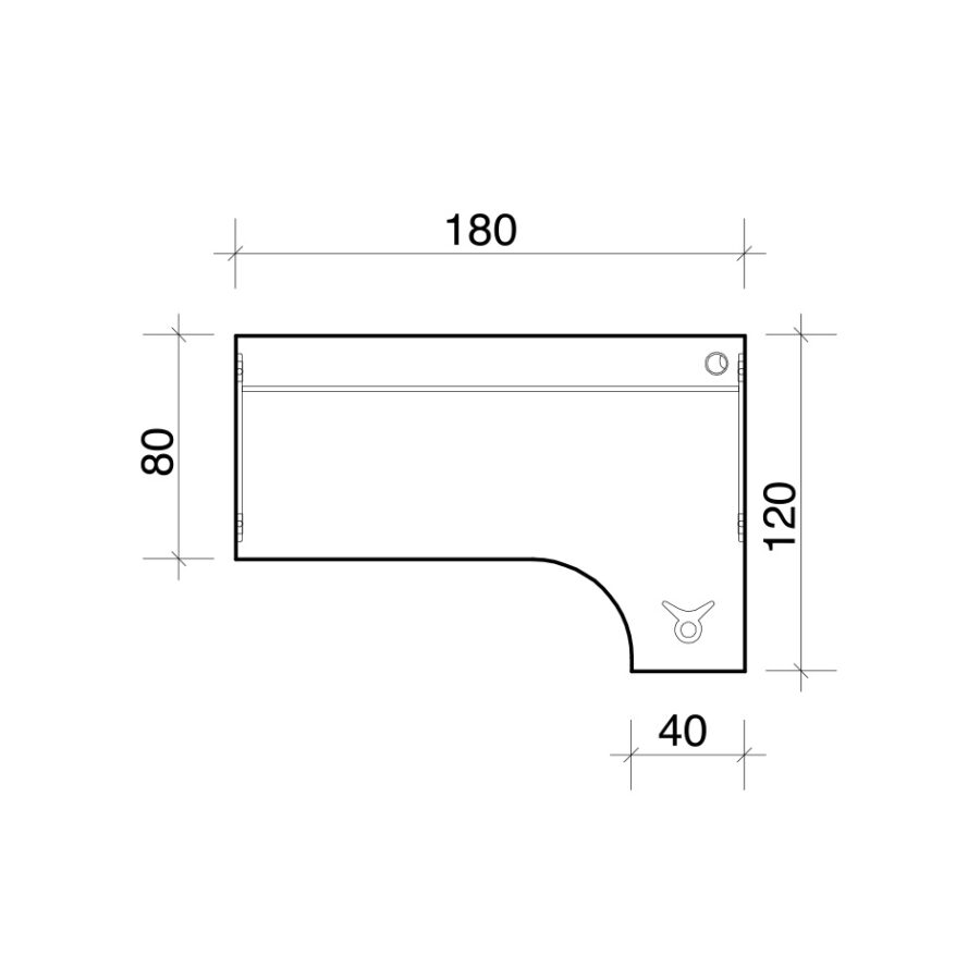 Pracovný stôl Gate, ergo, ľavý, 180x75,5x120 cm, agát/agát - Image 2