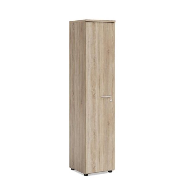 Policová skriňa BASIC, ľavé dvere so zámkom, 40x40x182,1cm, dub Sonoma