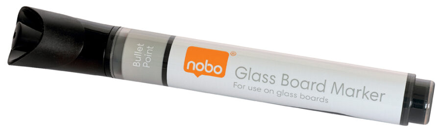 Popisovače Nobo na sklenené tabule s okrúhlym hrotom, balenie 4 ks, čierne - Image 7