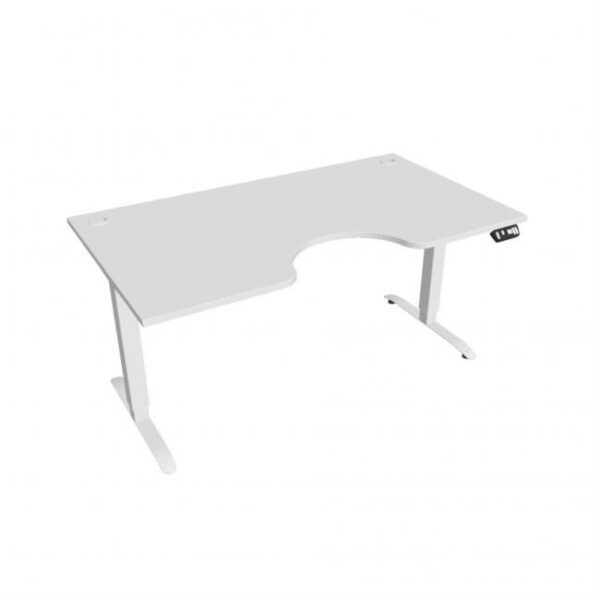 Pracovný stôl Motion Ergo, PO, 2S, 160x70,5-120,5x90 cm, biela/biela