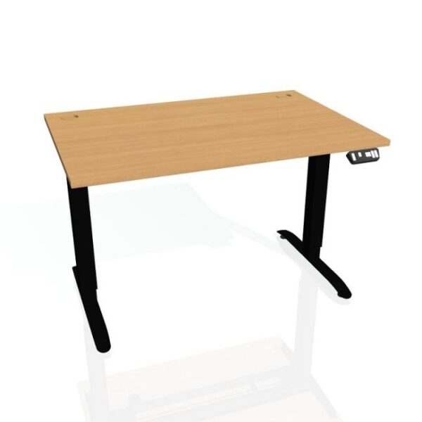 Pracovný stôl Motion, PO, 3S, 160x61-128x80 cm, buk/čierna