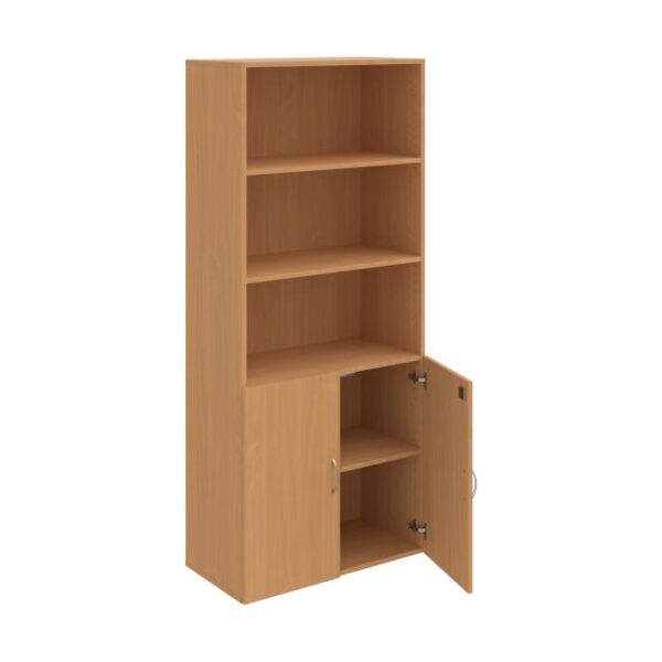 Policová skriňa Drive, zámok, 80x185x42 cm, buk/buk