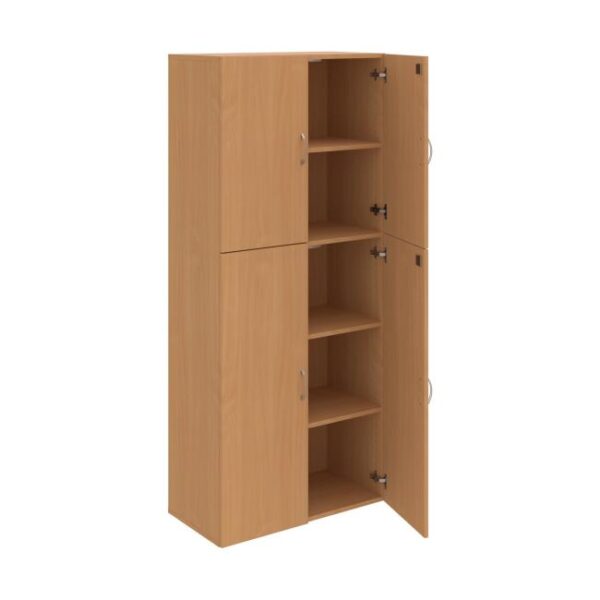 Policová skriňa Drive, zámok, 80x185x42 cm, buk/buk