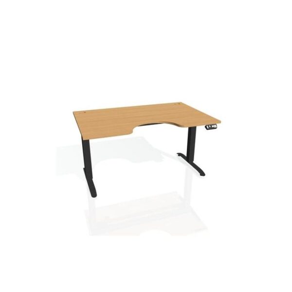 Pracovný stôl Motion Ergo, PO, 2S, 180x70,5-120,5x90 cm, buk/čierna