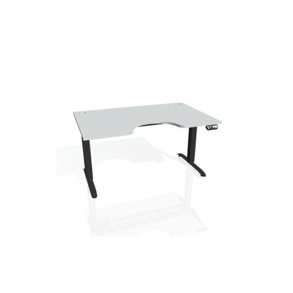 Pracovný stôl Motion Ergo, PO, 2S, 180x70,5-120,5x90 cm, sivá/čierna