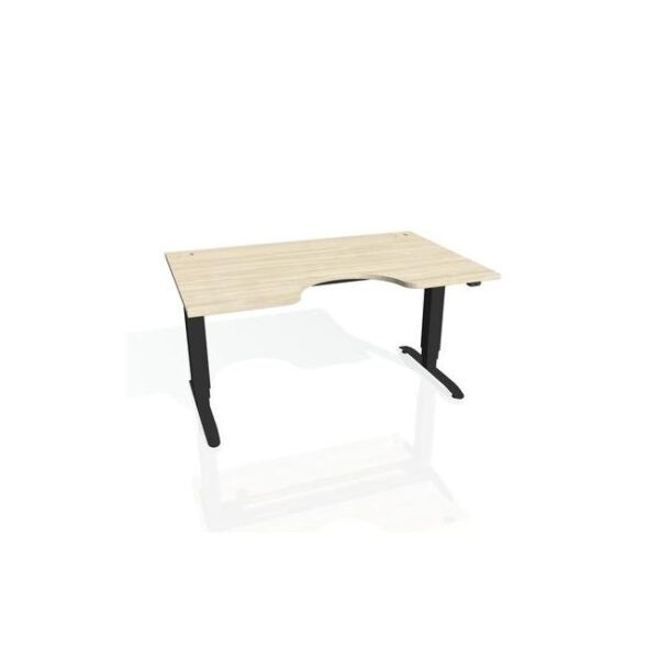 Pracovný stôl Motion Ergo, ZO, 3S, 180x61-128x90 cm, agát/čierna