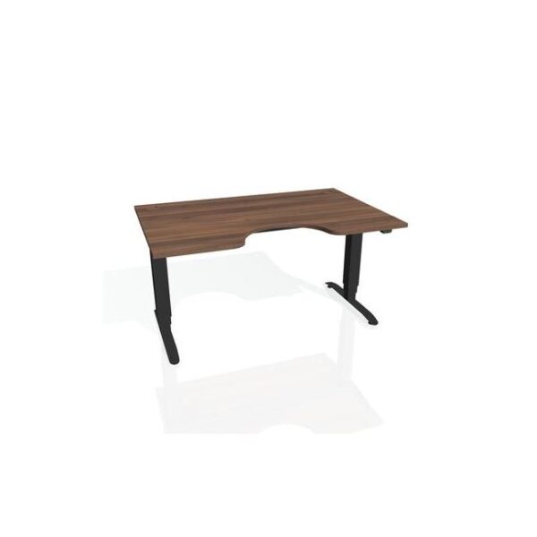 Pracovný stôl Motion Ergo, ZO, 3S, 180x61-128x90 cm, orech/čierna