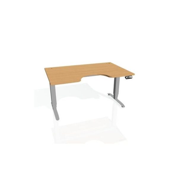 Pracovný stôl Motion Ergo, PO, 3S, 180x61-128x90 cm, buk/sivá