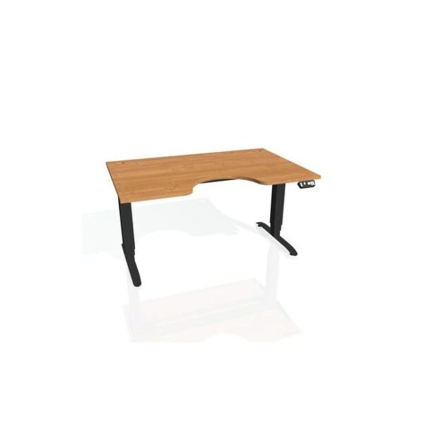 Pracovný stôl Motion Ergo, PO, 3S, 180x61-128x90 cm, jelša/čierna