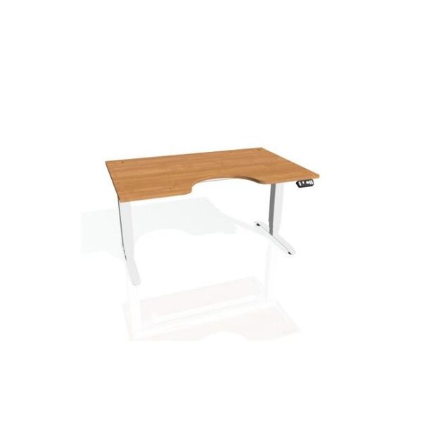 Pracovný stôl Motion Ergo, PO, 3S, 180x61-128x90 cm, jelša/biela