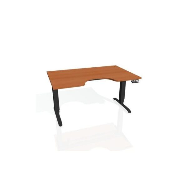 Pracovný stôl Motion Ergo, PO, 3S, 180x61-128x90 cm, čerešňa/čierna