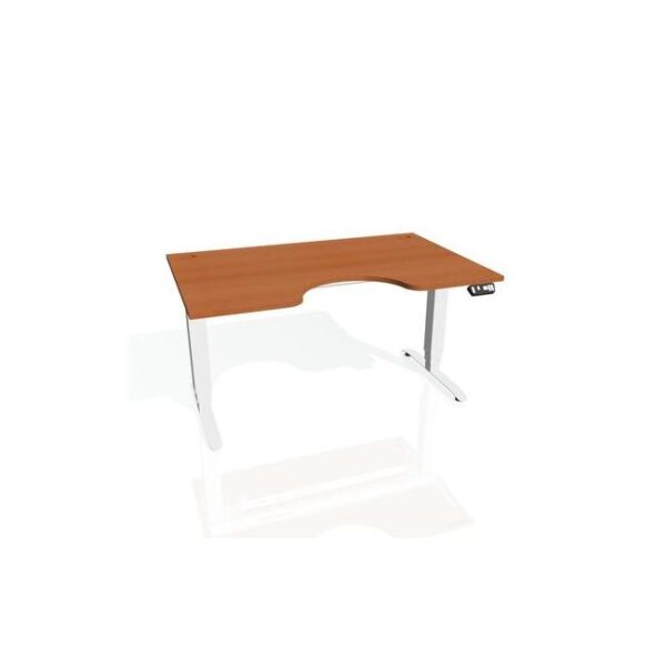 Pracovný stôl Motion Ergo, PO, 3S, 180x61-128x90 cm, čerešňa/biela