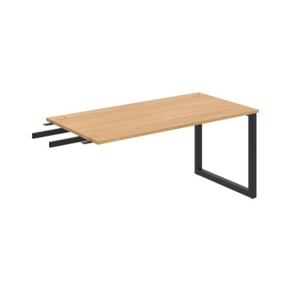 Pracovný stôl UNI O, kolmo reťaziaci, 160x75,5x80 cm, dub/čierna