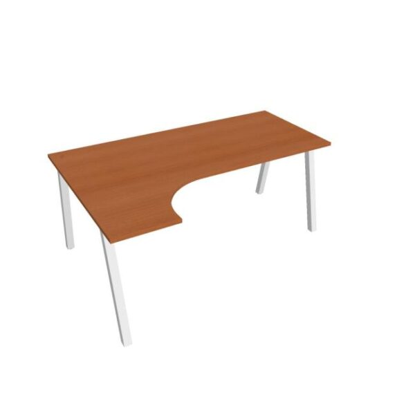 Pracovný stôl UNI A, ergo, pravý, 180x75,5x120 cm, čerešňa/biela