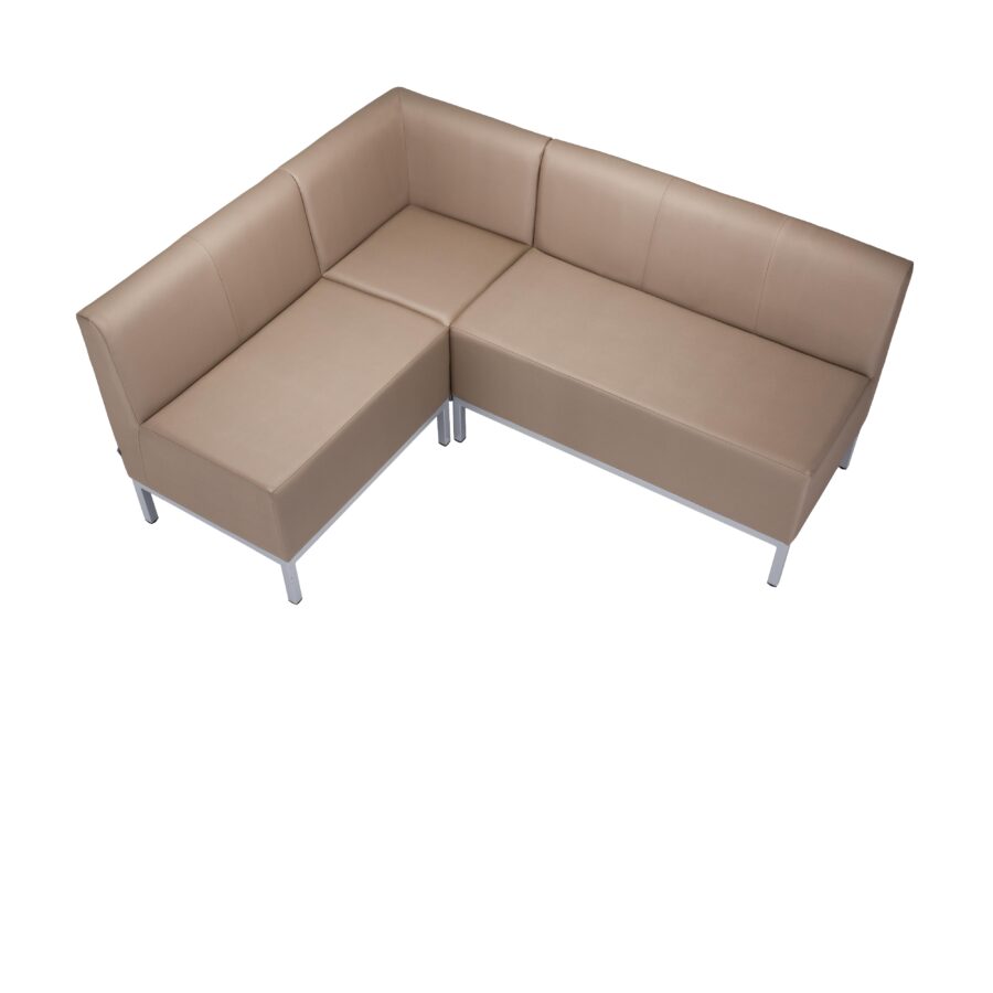 Trojkreslo Steve, celočalúnené, š. 180 cm, zdravotnícka ekokoža 096, sivá konštrukcia - Image 3