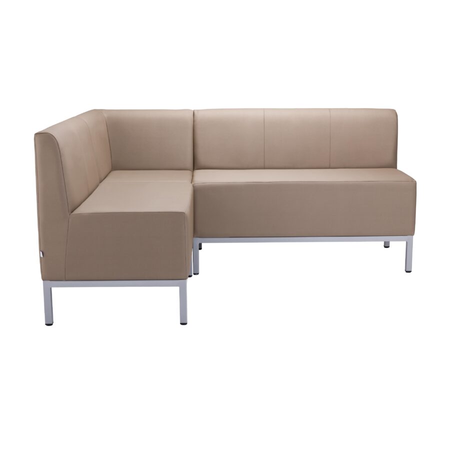 Dvojkreslo Steve, celočalúnené, š. 118 cm, zdravotnícka ekokoža 096, sivá konštrukcia - Image 3