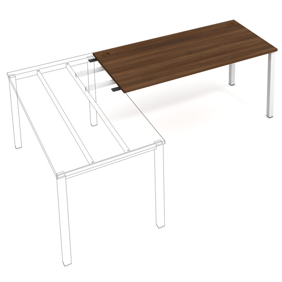 Pracovný stôl Uni, reťaziaci, 160x75,5x60 cm, jelša/sivá - Image 2