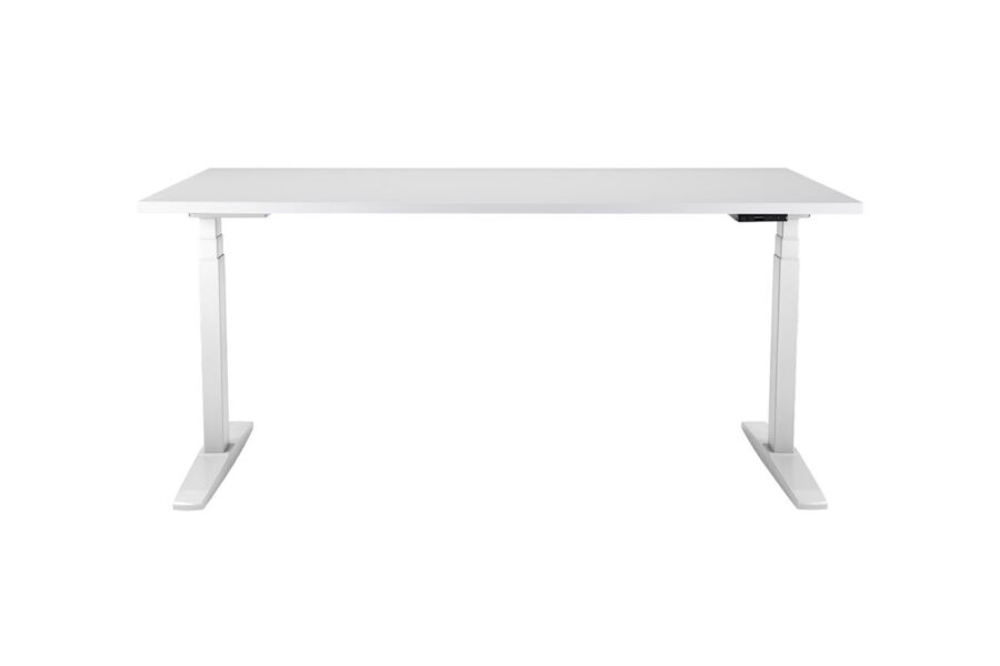 Výškovo nastaviteľný stôl BASIC, 2-motorový, 138x80 cm, podnož biela + doska biela - Image 2