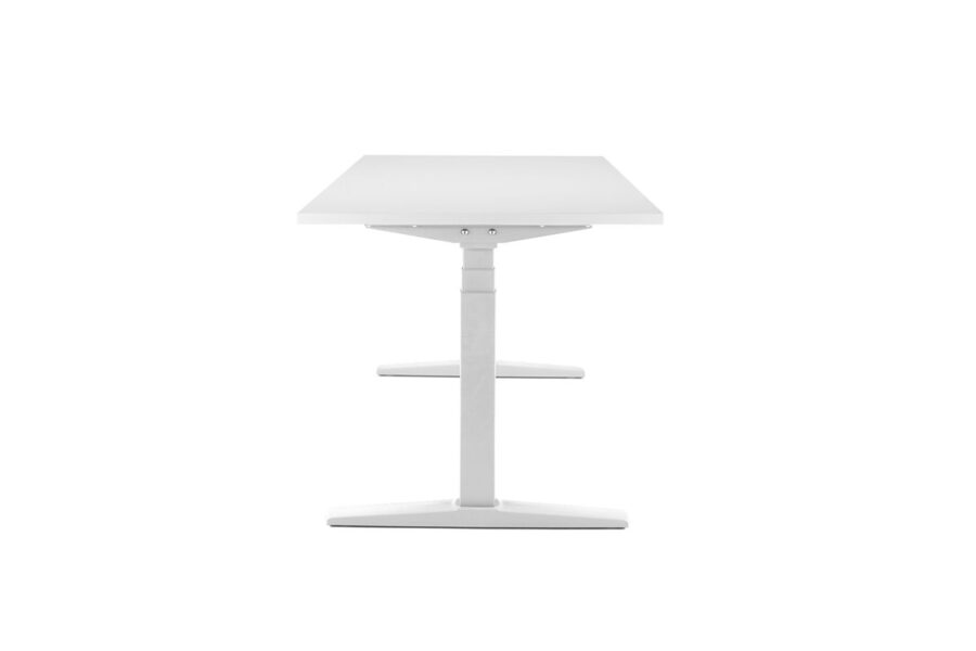 Výškovo nastaviteľný stôl BASIC, 2-motorový, 138x80 cm, podnož biela + doska biela - Image 3
