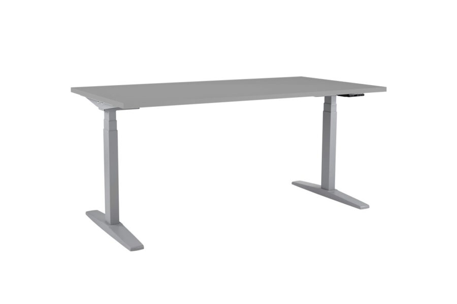 Výškovo nastaviteľný stôl BASIC, 2-motorový, 160x80 cm, podnož sivá + doska sivá - Image 2