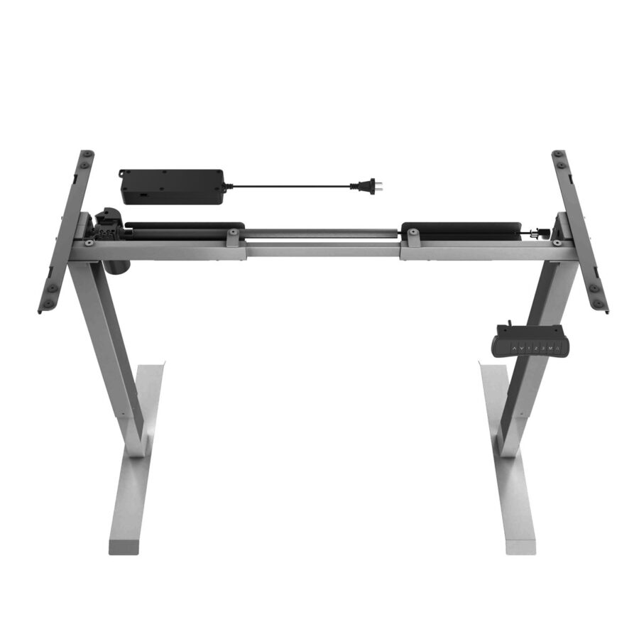 Stolová podnož BASIC, výškovo nastaviteľná, 1-motorová, 100-160x50-80 cm, farba sivá RAL 9006 - Image 2