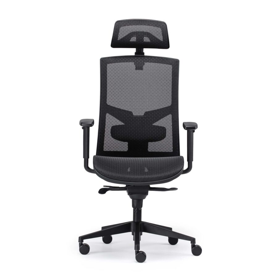 Kancelárska stolička GAME Net, celosieťová, čierna - Image 2