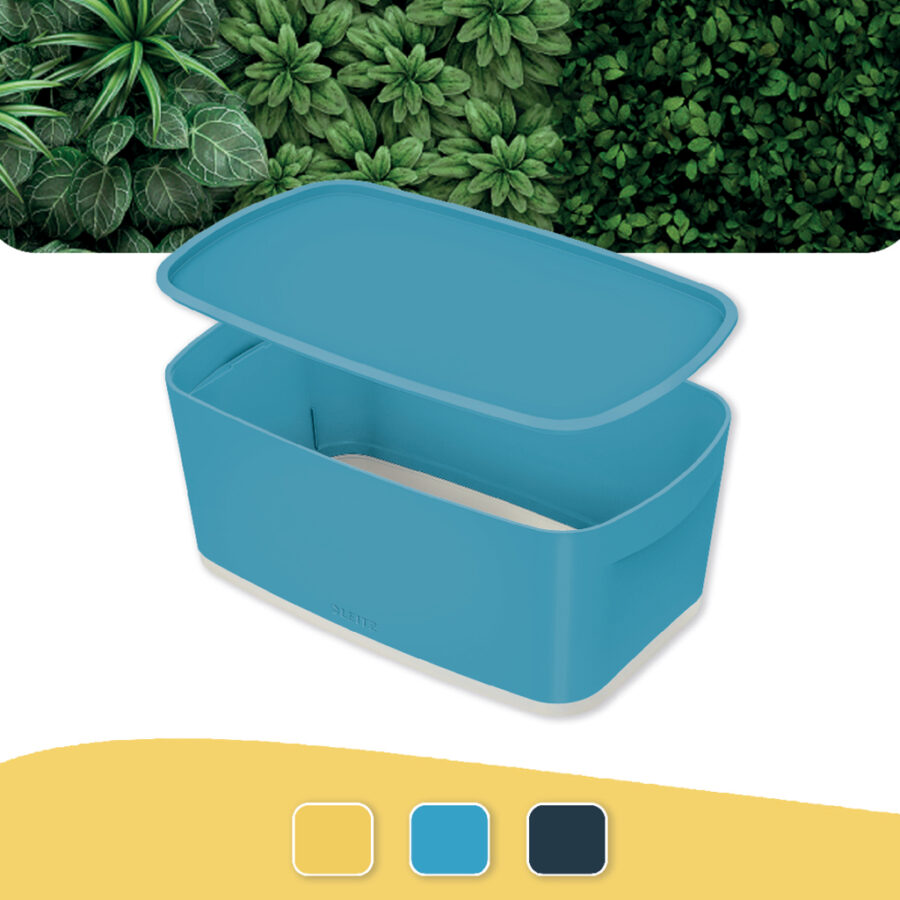 Úložný box s vekom Leitz MyBox, veľkosť S kľudná modrý - Image 3