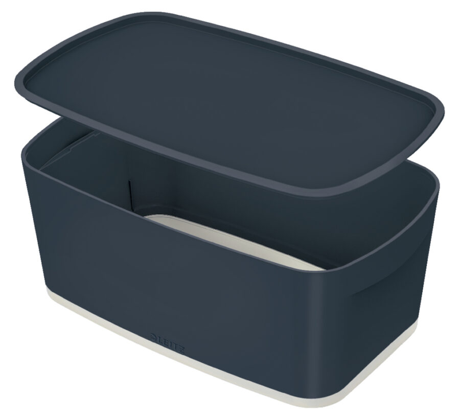 Úložný box s vekom Leitz MyBox, veľkosť S zamatový šedý - Image 4