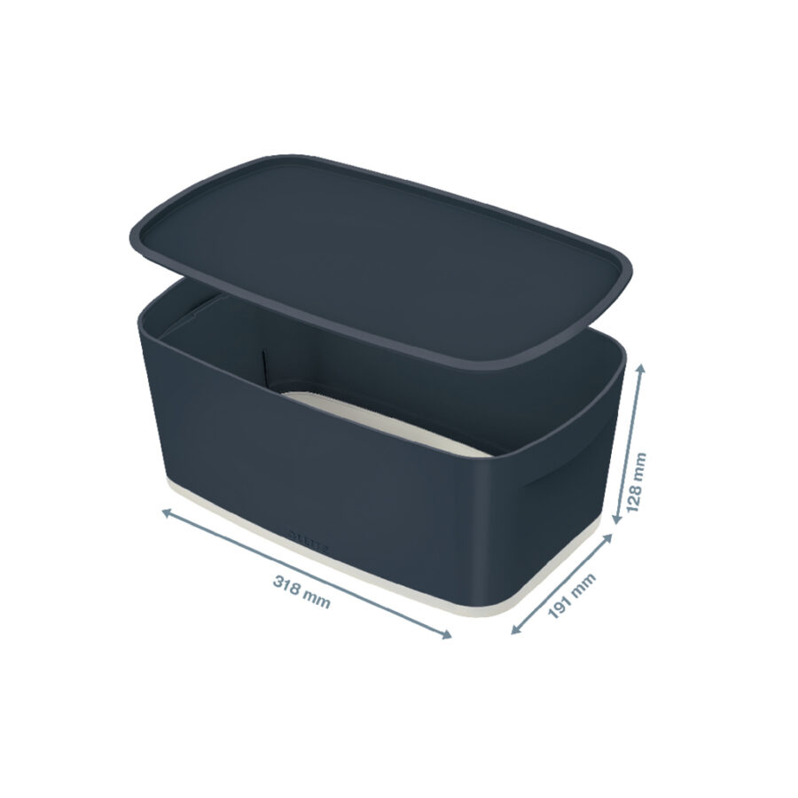 Úložný box s vekom Leitz MyBox, veľkosť S zamatový šedý - Image 9