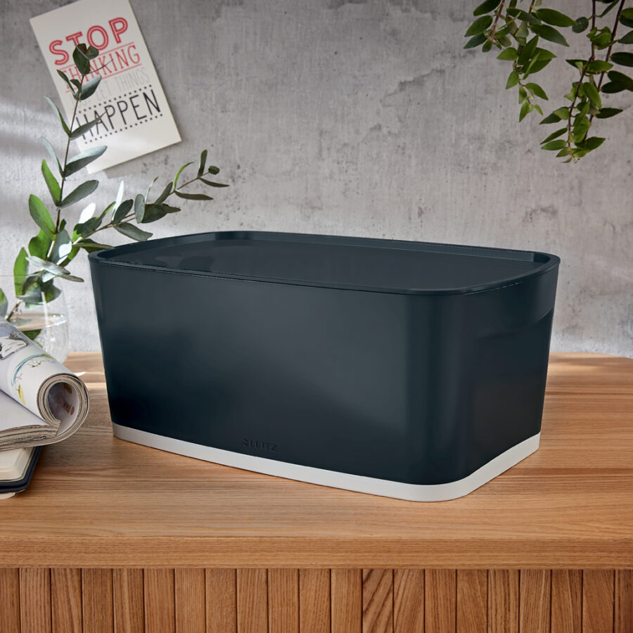 Úložný box s vekom Leitz MyBox, veľkosť S zamatový šedý - Image 8