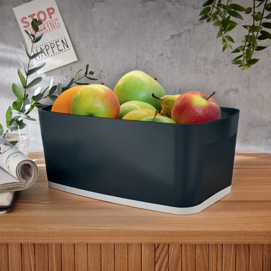 Úložný box s vekom Leitz MyBox, veľkosť S zamatový šedý - Image 6