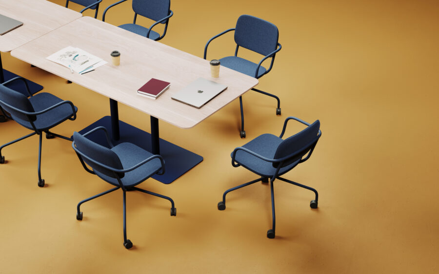 Konferenčná stolička Normo, podrúčky LP, rám RAL3005, látka Xtreme YS136 hnedá - Image 10
