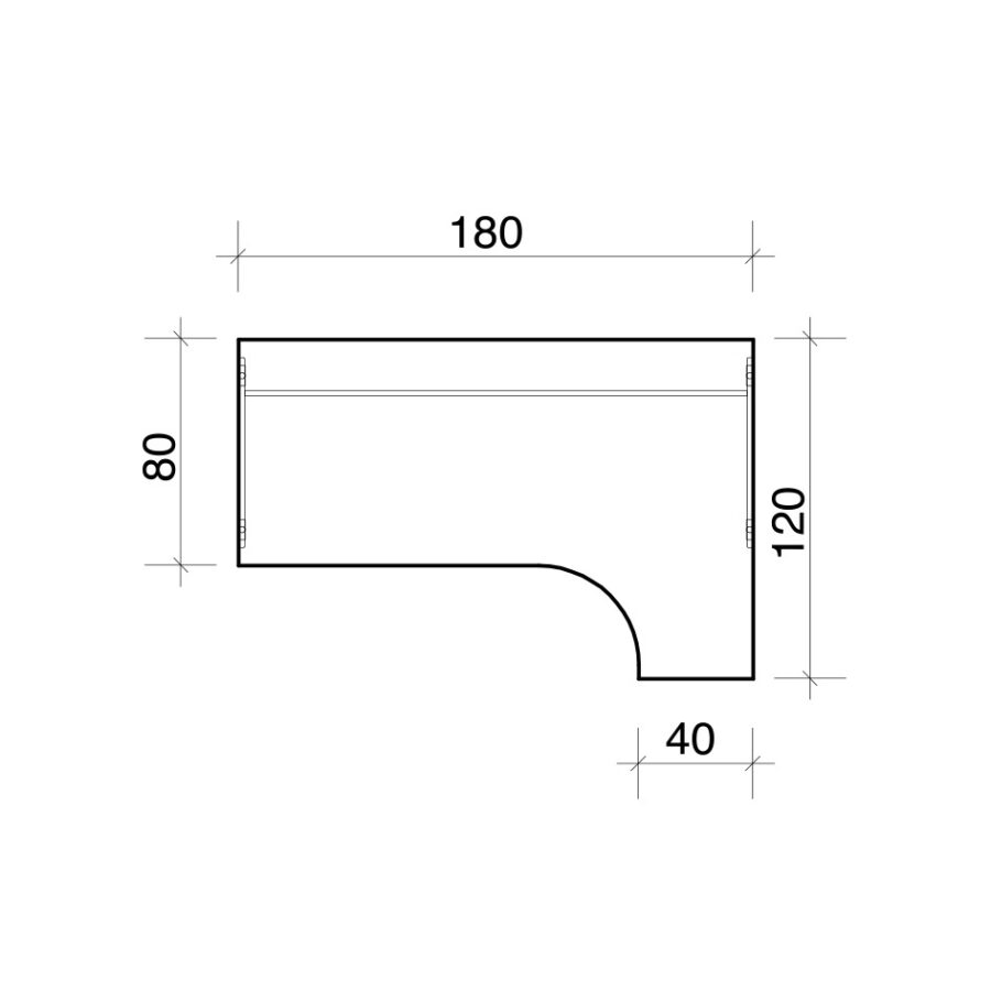 Pracovný stôl Uni, ergo, ľavý, 180x75,5x120 cm, buk/biela - Image 2