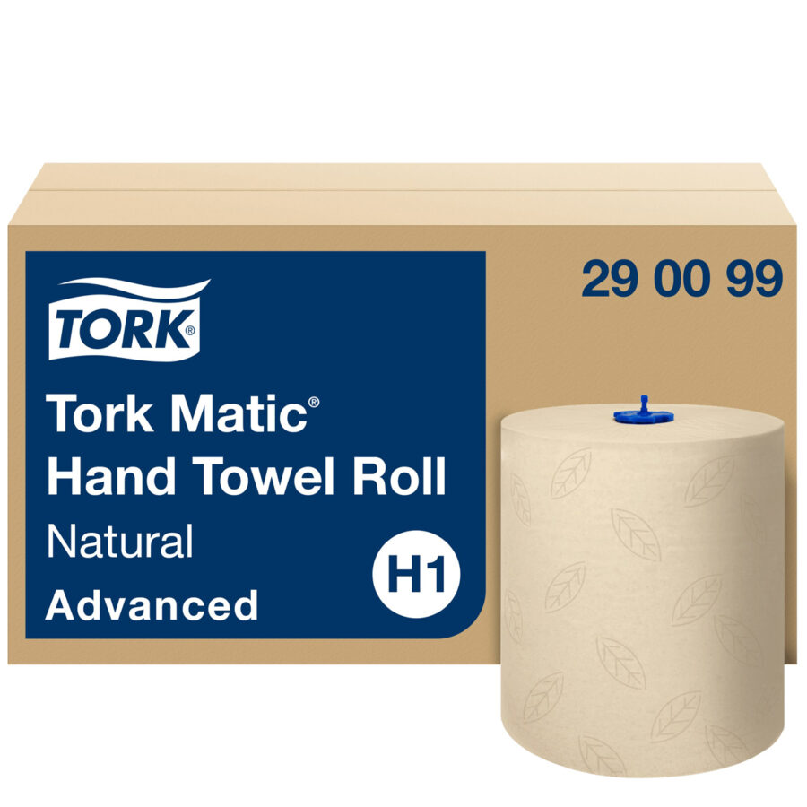 Papierové utierky v rolke 2-vrstv. TORK Matic natural 150m/600 útržkov H1 6ks - Image 4