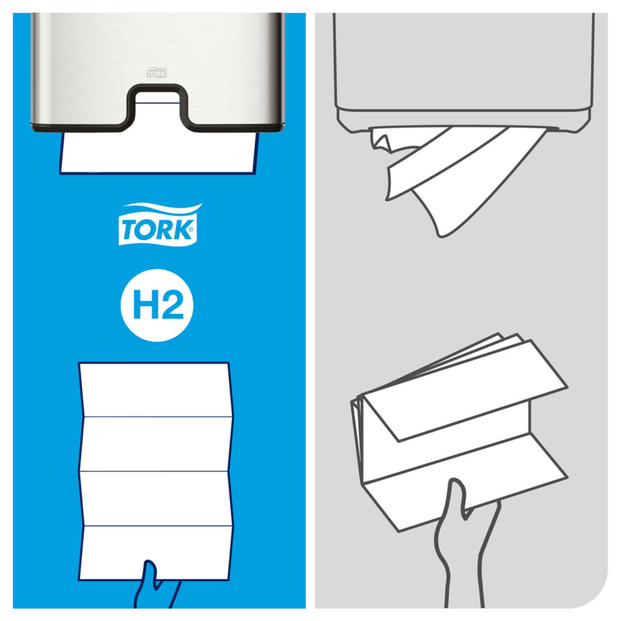 Zásobník na papierové utierky Multifold Tork Xpress® nerez H2 - Image 8