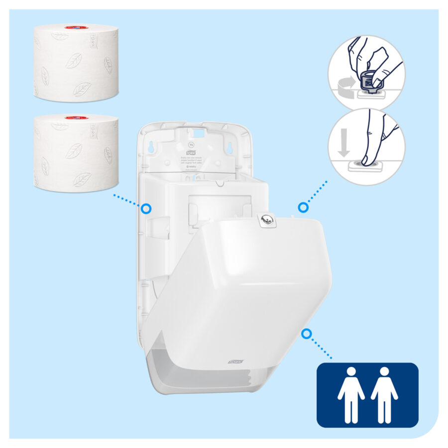 Zásobník na toaletný papier TORK Mid-size Twin biely T6 - Image 11