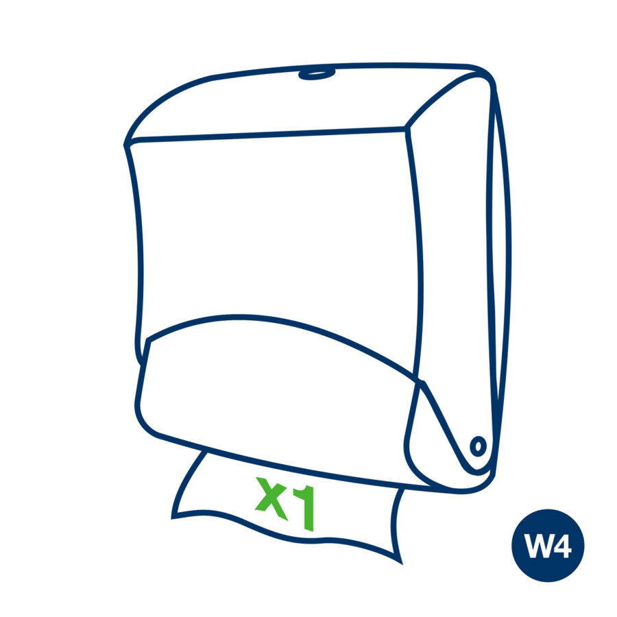 Zásobník na skladané utierky Tork Folded Wiper tyrkysový W4 - Image 2