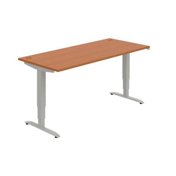 Pracovný stôl Motion, ZO, 3S, 180x61 - 128x80 cm, čerešňa/sivá