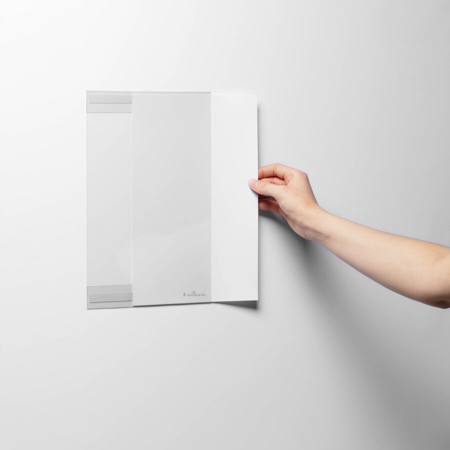 Samolepiaci držiak dokumentov DURABLE rPET A4 , zasúvateľný, transparentný, 5 ks - Image 3